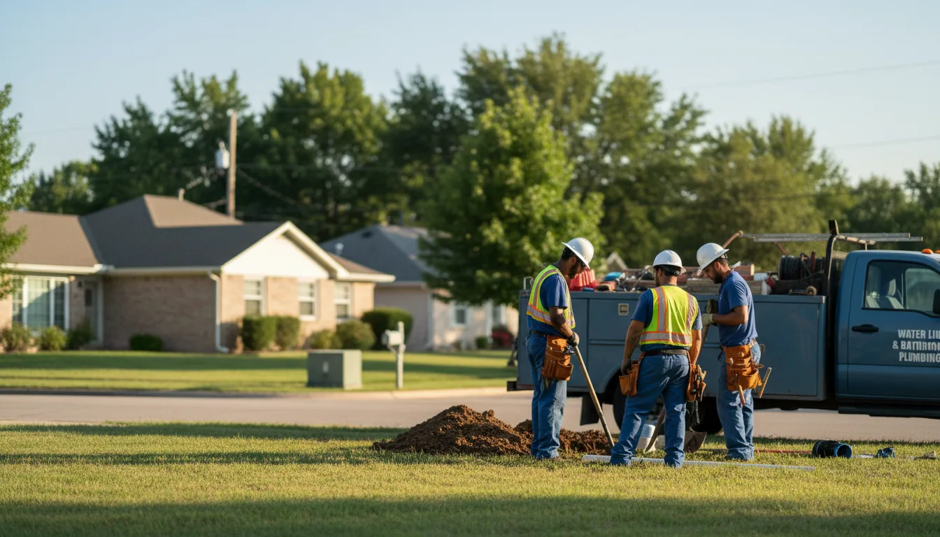 Residential water line and bathroom plumbing service in Cincinnati, IA